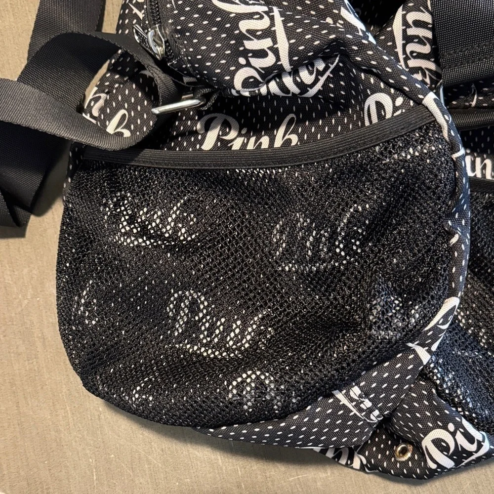 PINK Victoria's Secret Black and White Logo Duffel